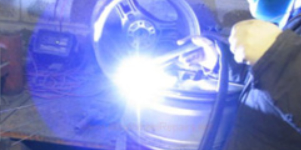 Cracked alloy wheel welded repair